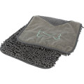 Serviette avec pochettes p. les mains, microfibre, 78 × 32 cm, gris - TRIXIE